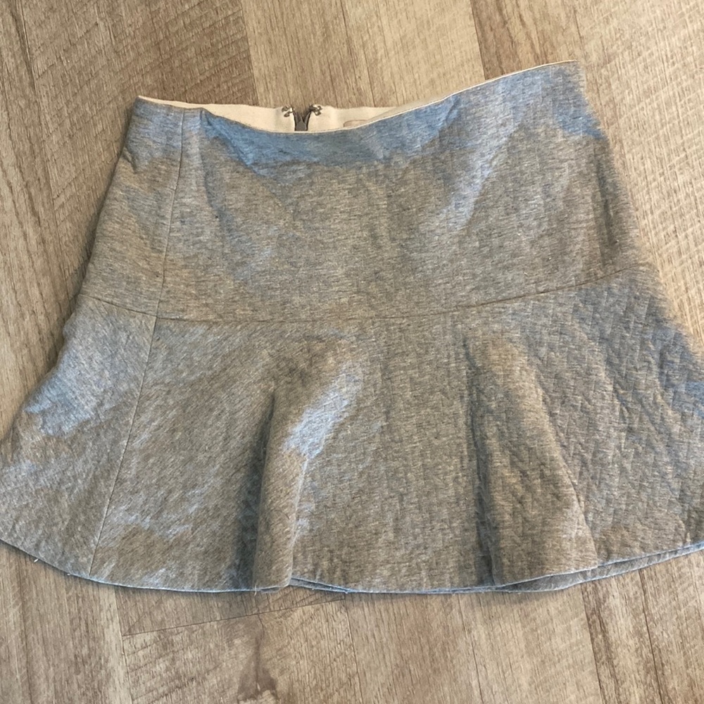 Gray sweat flared mini skirt